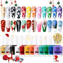 Esmalte de estampagem Born Pretty Christmas 12 cores 10mL Esmalte de estampagem Born Pretty Christmas 12 cores 10mL