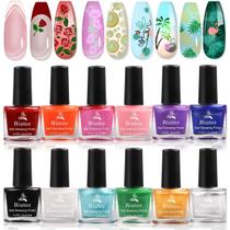 Esmalte de estampagem de unhas Biutee 12 cores 6mL para placas de estampagem
