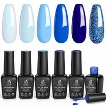 Esmalte de unhas besouros Blue Gel Aquarius Holy Water 6 cores