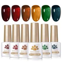 Esmalte de unhas Born Pretty Jelly Gel Sheer Crystal 7 mL 6 cores