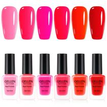 Esmalte de unhas GELLEN Red Pink Set 6 cores Quick Dry 7 Days Last