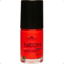 Esmalte de Unhas Miss Colors 9ml - Neon - Semi Fosco - Alta Cobertura - Ouro Preto - Coleção Oito Maravilhas