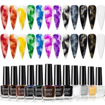 Esmalte de Unhas MIZHSE Marble - Kit com 12 Cores de Gel Florescentes (Dourado, Azul e Roxo) Esmalte de Unhas MIZHSE Marble - Kit com 12 Cores de Gel Florescentes (Dourado, Azul e Roxo)