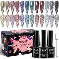 Esmalte de unhas MIZHSE Reflective Glitter Cat Eye 7 mL x 12 com conjunto Esmalte de unhas MIZHSE Reflective Glitter Cat Eye 7 mL x 12 com conjunto