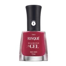 Esmalte diamond gel vinho bordo manicure risque 9,5ml