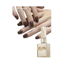Esmalte Em Gel Chocolate Brown 15ml Soak off Sem Limpeza Iniciante Puro Para Todas as Estações