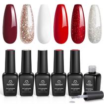 Esmalte em Gel Glitter Burgundy - 6 Unidades de 7,5ml