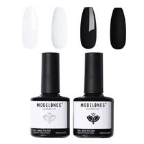 Esmalte em Gel Modelones Branco e Preto 15 mL Soak Off LED