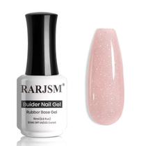 Esmalte em Gel RARJSM Nude Glitter - Base Borracha 15ml Rosa Gelo