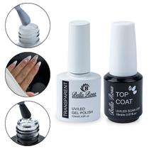 Esmalte em Gel Renda Transparente Top Coat, Bella Rosa Manicure Nail Art Nail Designer Unha de Gel