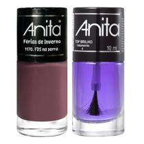 Esmalte FDS Na Serra 10ml Coleção Férias De Inverno + Top Brilho 10ml Anita Esmalte FDS Na Serra 10ml Coleção Férias De Inverno + Top Brilho 10ml Anita