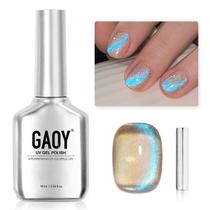 Esmalte Gel Magnético GAOY Cat Eye 16ml - Brilho Azul com Base Nude Esmalte Gel Magnético GAOY Cat Eye 16ml - Brilho Azul com Base Nude