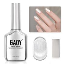 Esmalte Gel Magnético GAOY Cat Eye - 16ml - Prata Holográfico Esmalte Gel Magnético GAOY Cat Eye - 16ml - Prata Holográfico