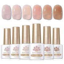 Esmalte Gel Nude Jelly Born Pretty - Kit com 6 cores de 7 ml