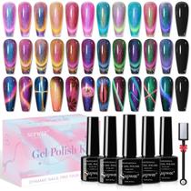 Esmalte Gel Olho de Gato SUPWEE - Kit com 12 Cores e Bastão Magnético