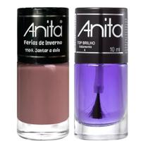 Esmalte Jantar A Dois 10ml Coleção Férias De Inverno + Top Brilho 10ml Anita Esmalte Jantar A Dois 10ml Coleção Férias De Inverno + Top Brilho 10ml Anita