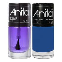 Esmalte Lápis Lazuli + Top Brilho 10ml Anita