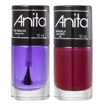 Esmalte Marsala + Top Brilho 10ml Anita