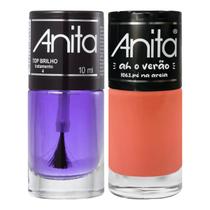 Esmalte Pé na areia Coleção Ah o verão + Top Brilho 10ml Anita