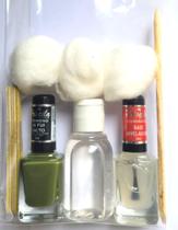 ESMALTE PRISCILA -KIT VIAGEM-2 ESMALTES, 5 MINI LIXAS, 2 PALITOS, 30ML ACETONA e 3 BOLAS DE ALGODÃO.