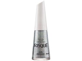 Esmalte Risqué As Mil Purpurinas Prata Glitter - Hipoalergênico 8ml