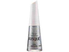 Esmalte Risqué As Mil Purpurinas Prata Glitter - Hipoalergênico 8ml