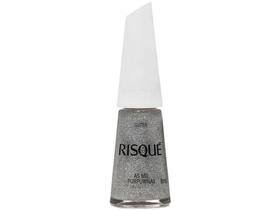 Esmalte Risqué As Mil Purpurinas Prata Glitter - Hipoalergênico 8ml