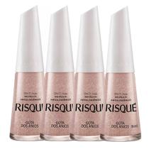 Esmalte Risqué Cor Gota dos Anjos Metálico com 8ml Kit com quatro unidades Esmalte Risqué Cor Gota dos Anjos Metálico com 8ml Kit com quatro unidades