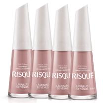 Esmalte Risqué Cor Lágrimas de Vênus Hipoalergênico 8ml Kit com quatro unidades