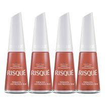 Esmalte Risqué Cor Terracota que Provoca 8ml Kit com quatro unidades