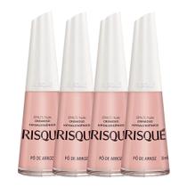 Esmalte Risqué Cremoso Pó Arroz 8ml Kit com quatro unidades