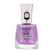 Esmalte Risqué Diamond Gel Cybercolors Cor Euforia Lilás Metálico 9,5ml
