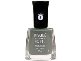 Esmalte Risqué Diamond Gel Mix e Drinks Gin - Sunset Verde Cremoso Hipoalergênico 9,5ml