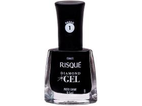 Esmalte Risqué Diamond Gel Preto Caviar Cremoso 9,5ml