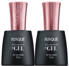 Esmalte risque diamond gel top coat fixador c/2un