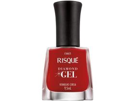 Esmalte Risqué Diamond Gel Vermelho Cereja - Cremoso Hipoalergênico 9,5ml