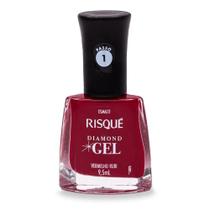 Esmalte Risqué Diamond Gel Vermelho Rubi 9,5ml - Alta Pigmentação e Secagem Rápida
