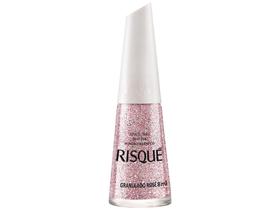 Esmalte Risqué Granulado Rosé Glitter - Hipoalergênico 8ml