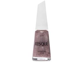 Esmalte Risqué Granulado Rosé Glitter - Hipoalergênico 8ml