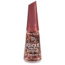 Esmalte Risque Livre para Brilhar Glitter Laranja e Azul Dona da Festa com 8ml