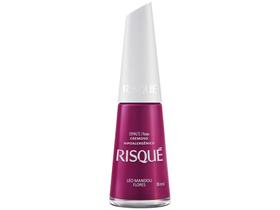 Esmalte Risqué Ser Pink é Power Léo Mandou Flores - Rosa Cremoso Hipoalergênico 8ml
