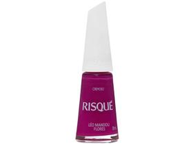 Esmalte Risqué Ser Pink é Power Léo Mandou Flores - Rosa Cremoso Hipoalergênico 8ml