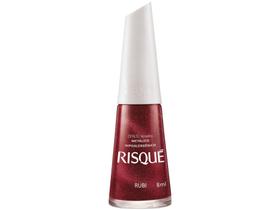 Esmalte Risqué Vermelhos Rubi Metálico - Hipoalergênico 8ml