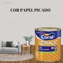 Esmalte Sintético Base Água Coral Coralit 800ml Cor Cinza Acetinado p/Madeiras e Metais e Pintura em Artesanato de MDF