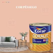 Esmalte Sintético Base Água Coral Coralit 800ml Tinta Cor Laranja Acetinado p/Madeiras e Metais e Pintura em Artesanato de MDF.