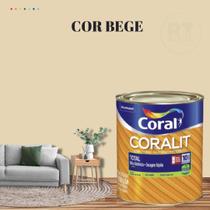 Esmalte Sintético Base Água Coral Coralit 800ml Tinta Cor Marrom Acetinado p/Madeiras e Metais e Pintura em Artesanato de MDF