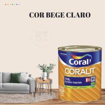 Esmalte Sintético Base Água Coral Coralit 800ml Tinta Cor Marrom Brilhante p/Madeiras e Metais e Pintura em Artesanato de MDF