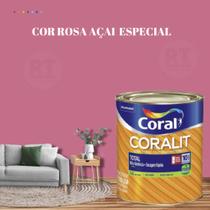 Esmalte Sintético Base Água Coral Coralit 800ml Tinta Cor Roxo Acetinado p/Madeiras e Metais e Pintura em Artesanato de MDF.