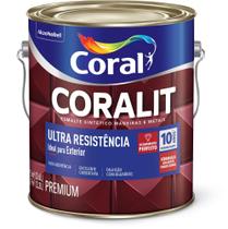 Esmalte Sintético Coralit Ultra Resistência cor Platina Coral Acetinado 0,9L