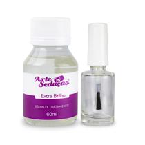 Esmalte Tratamento Extra Brilho 60ml Frasco Vidro 10ml Arte Sedução Manicure Nail Designer Unhas Naturais Unhas Decoradas de Gel Fibra de Vidro